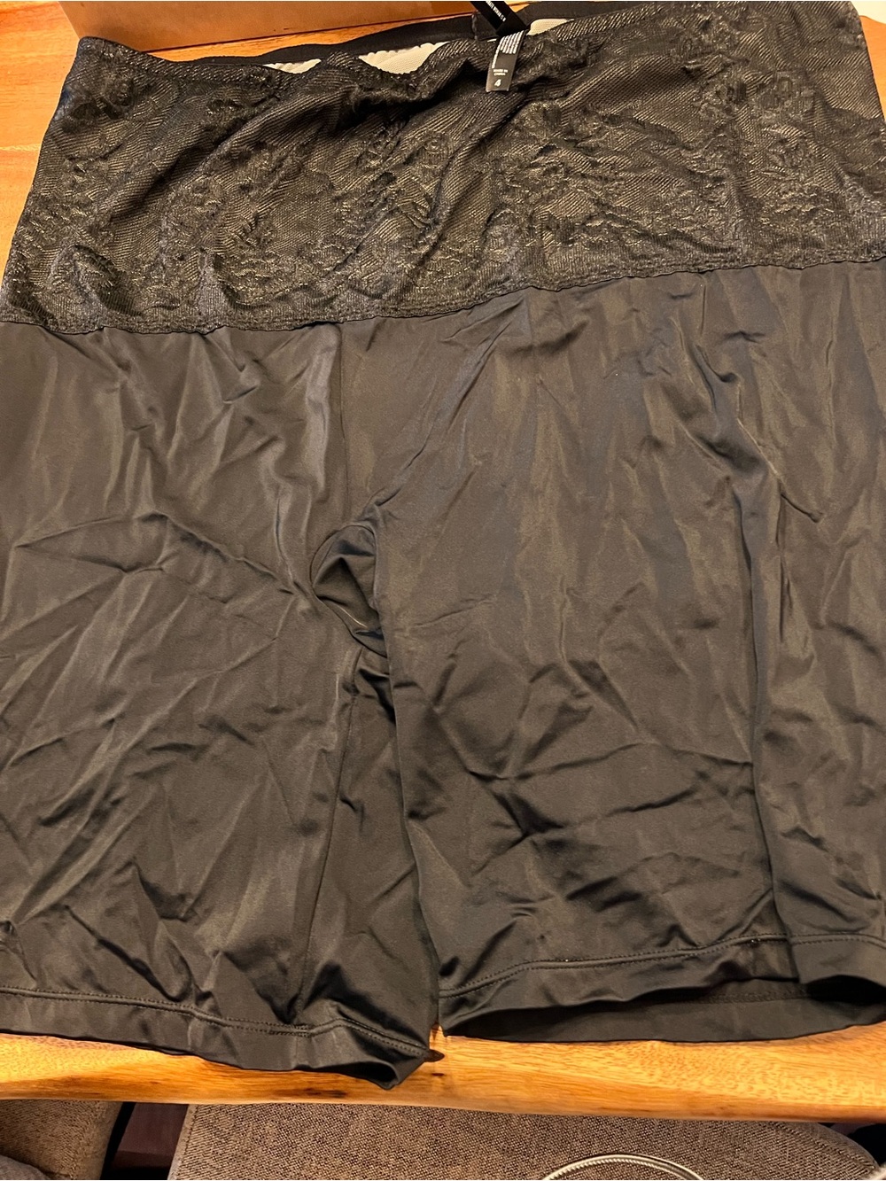 Black Lace-Waist Shaping Short for Women